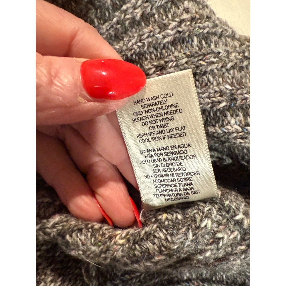 Leo & Nicole Womens Gray Cowl Neck Long Sleeve Knit Pullover Sweater - Picture 8 of 11